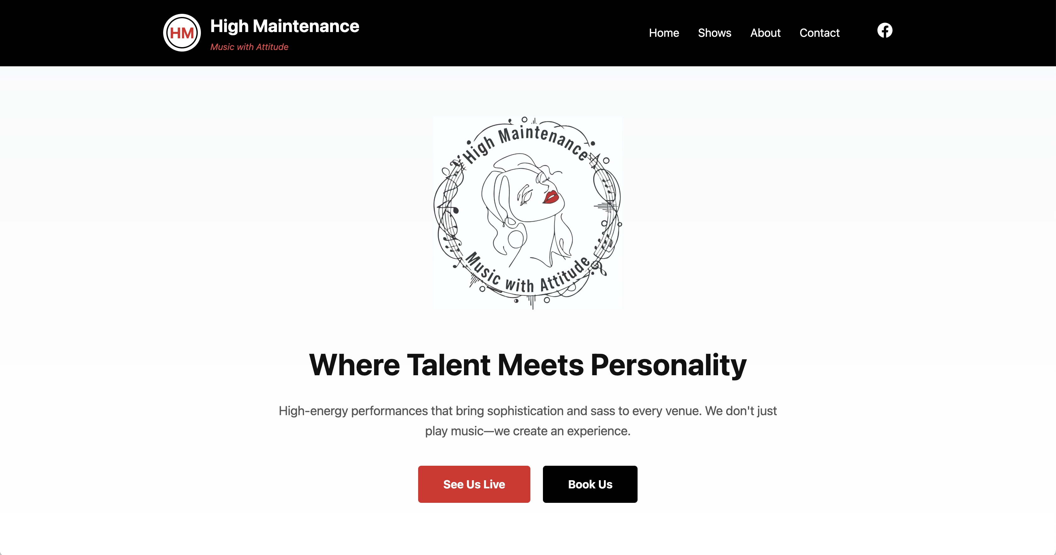 High-Maintenance Band Website